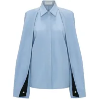 victoria beckham chemise à détails plissés - bleu