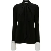 victoria beckham blouse en soie à plis - noir