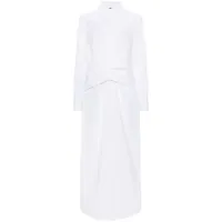 fabiana filippi robe-chemise en popeline à détail de nœud - blanc