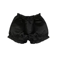 cynthia rowley ruffle-edge satin bloomer shorts - noir