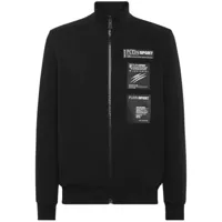 plein sport veste zippée à logo appliqué - noir
