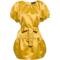 cynthia rowley robe courte à manches bouffantes - jaune