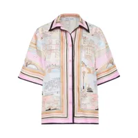 rebecca vallance chemise parfait à imprimé paysage - rose