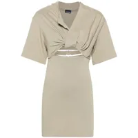 jacquemus robe courte la robe t-shirt bahia - tons neutres