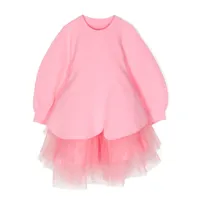 jnby by jnby robe-pull à empiècement en tulle - rose