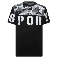 plein sport t-shirt en coton à imprimé graphique - noir