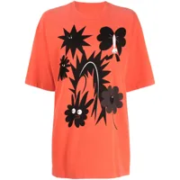 jnby t-shirt en coton à imprimé graphique - orange
