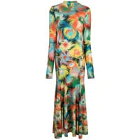 essentiel antwerp robe longue à imprimé abstrait - multicolore