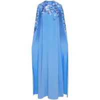 oscar de la renta robe longue à fleurs - bleu