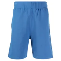 a bathing ape® short en coton à logo brodé - bleu