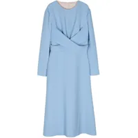 emilia wickstead robe mi-longue évasée elta en crêpe - bleu