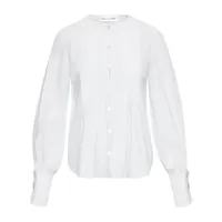 oscar de la renta t-shirt en coton à détails plissés - blanc