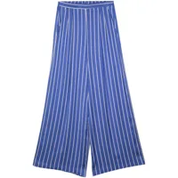 semicouture pantalon ample à rayures - bleu