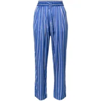 semicouture pantalon fuselé à rayures - bleu