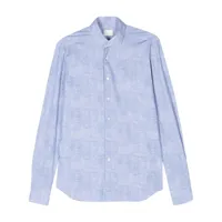 xacus chemise boutonnée à manches longues - bleu