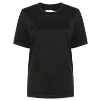 feng chen wang t-shirt en coton à logo brodé - noir