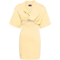 jacquemus robe la robe t-shirt à découpes - jaune