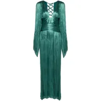 maria lucia hohan robe longue alana à design plissé - vert