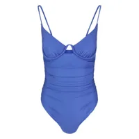 simkhai maillot de bain à fronces - bleu