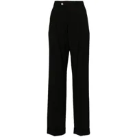 sportmax pantalon de tailleur plissé à taille mi-haute - noir