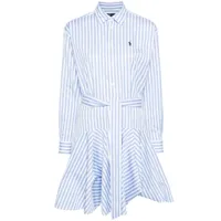 polo ralph lauren robe-chemise à logo brodé - bleu