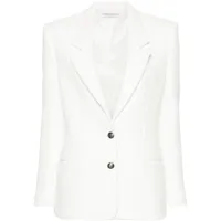alessandra rich blazer en tweed à simple boutonnage - blanc