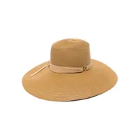 alberta ferretti chapeau à plaque logo - marron