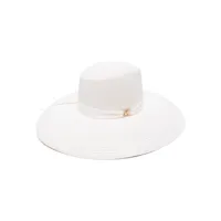 alberta ferretti chapeau à plaque logo - blanc