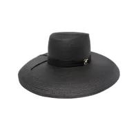 alberta ferretti chapeau à plaque logo - noir