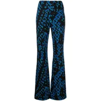 dvf diane von furstenberg pantalon brooklyn à imprimé graphique - bleu
