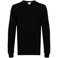 sunspel t-shirt en coton à effet gaufré - noir
