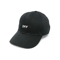 off-white casquette en coton à logo brodé - noir