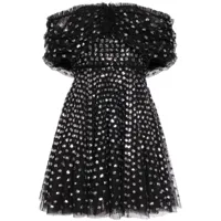 needle & thread robe courte grace gloss à épaules dénudées - noir