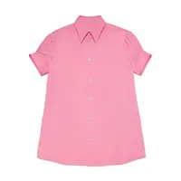 mm6 maison margiela kids robe-chemise à logo brodé - rose