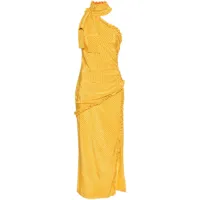 alessandra rich robe longue à pois - jaune