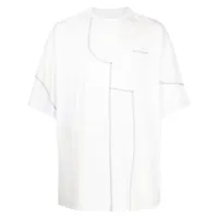 feng chen wang t-shirt en coton à empiècements - blanc