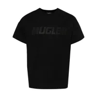 mugler t-shirt à détail de logo - noir