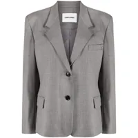 low classic blazer à simple boutonnage - gris