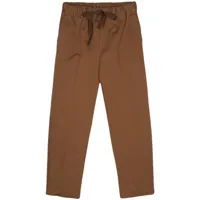 semicouture pantalon en coton à taille élastiquée - marron