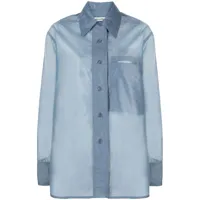 low classic chemise boutonnée à effet de transparence - bleu