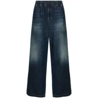 valentino garavani jean ample à taille élastiquée - bleu