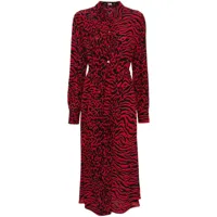 karl lagerfeld robe-chemise à imprimé animalier - rouge
