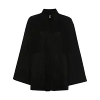 thom krom veste en lin à design ouvert - noir