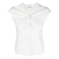 low classic chemise en coton à mancherons - blanc