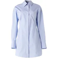stella mccartney robe-chemise en popeline à - bleu