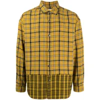 izzue chemise en coton à carreaux - jaune