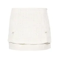 gcds minijupe à design superposé - blanc