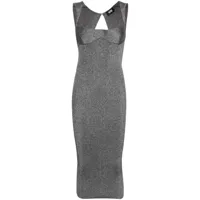 gcds robe longue à design nervuré - gris