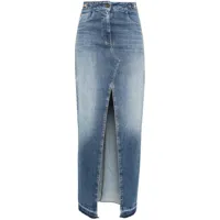elisabetta franchi veste en jean à détail de mors - bleu