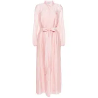 baruni robe-chemise flou à effet froissé - rose